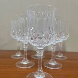 6 large Longchamp stemmed glasses