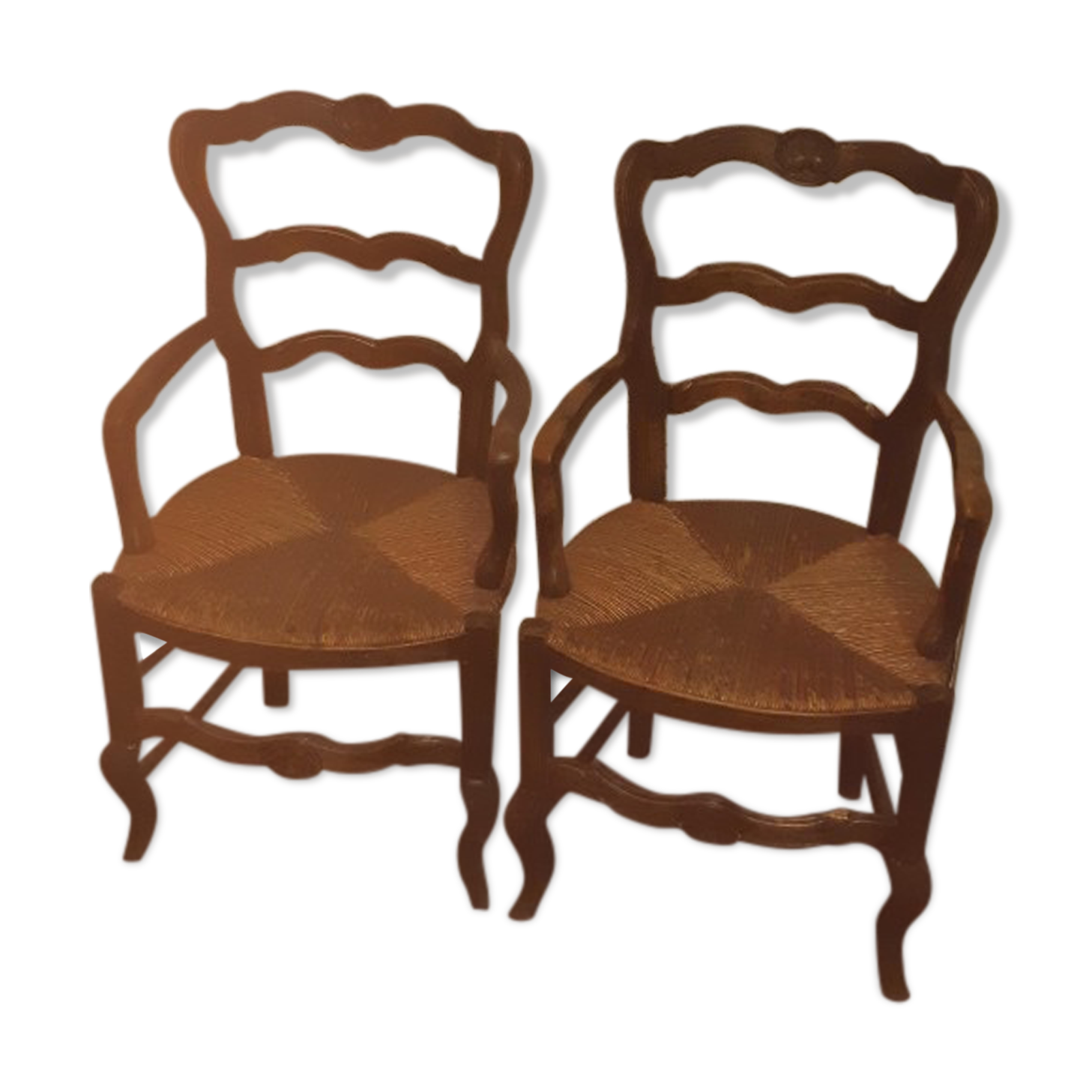 Pair of straw chairs