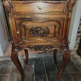 Louis XV bedside table in solid walnut