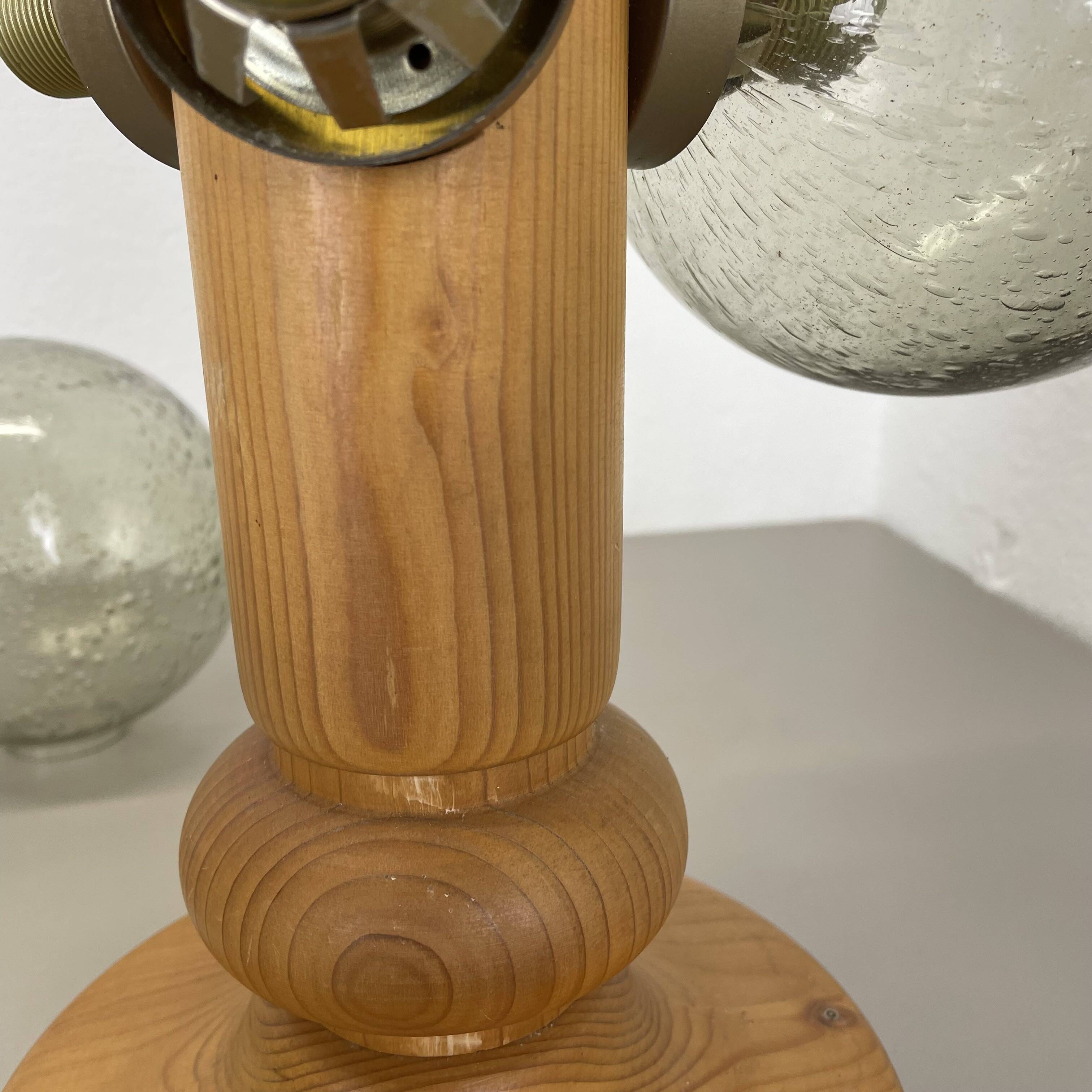 Large Organic Sculptural PINE Wooden Table Light by Temde Lights, Germany 1
