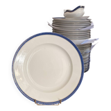 Large Plate 29 cm Salad Bowl Limoges Porcelain Blue Gold Betoule & Legrand