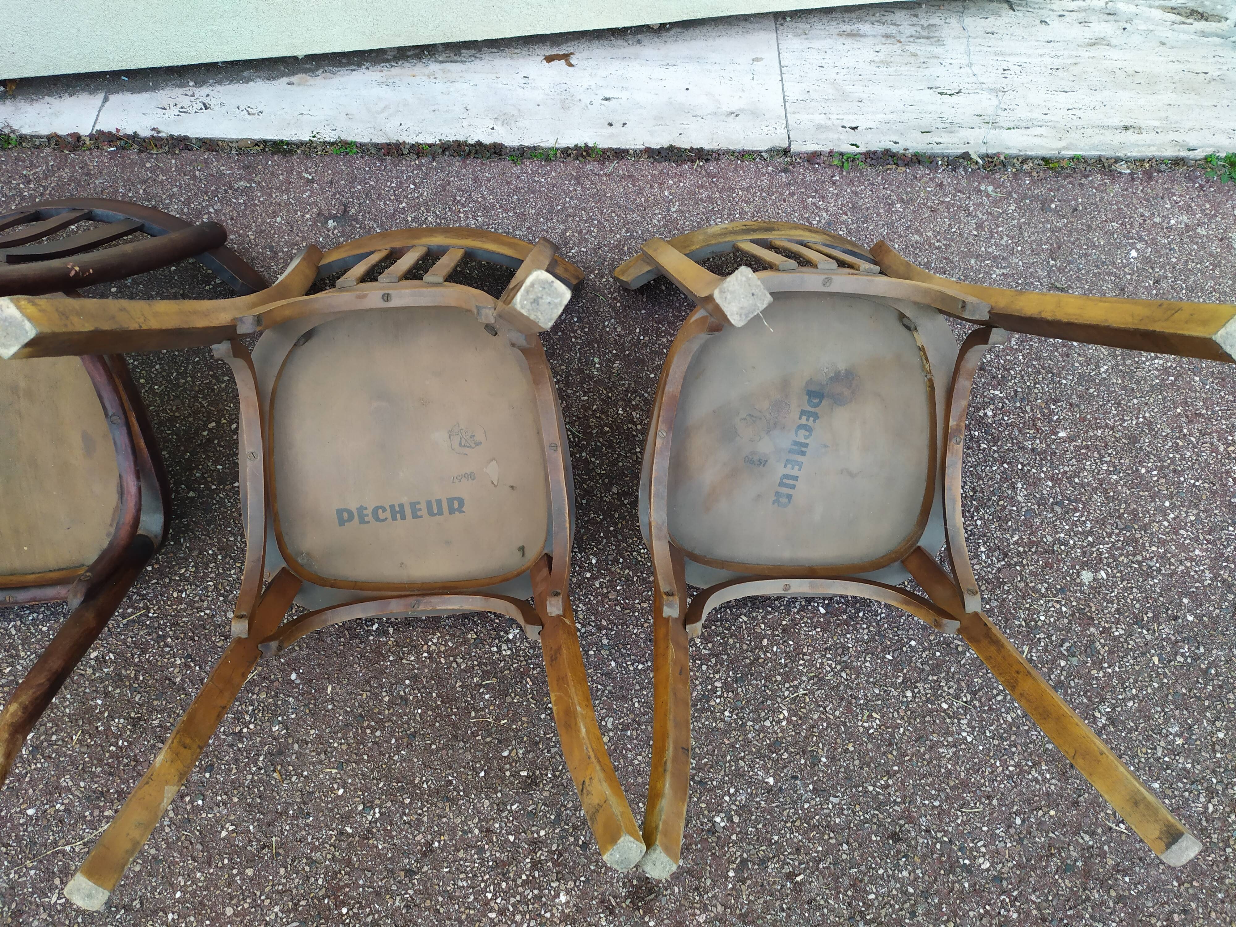 Ensemble de 4 chaises de bistrot - vintage - bar