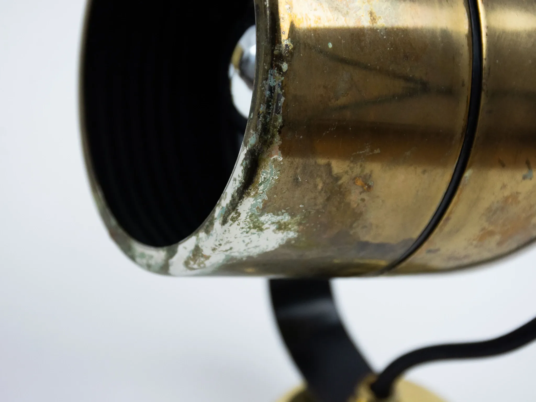 Pair of Vintage Gold-Toned Tube-Style Wall Spotlights With Patina