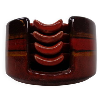 Pop Art Ceramic Ashtrays by Romolo Verzolini for Questa Maiolica, Italy, 1970s, Set of 5