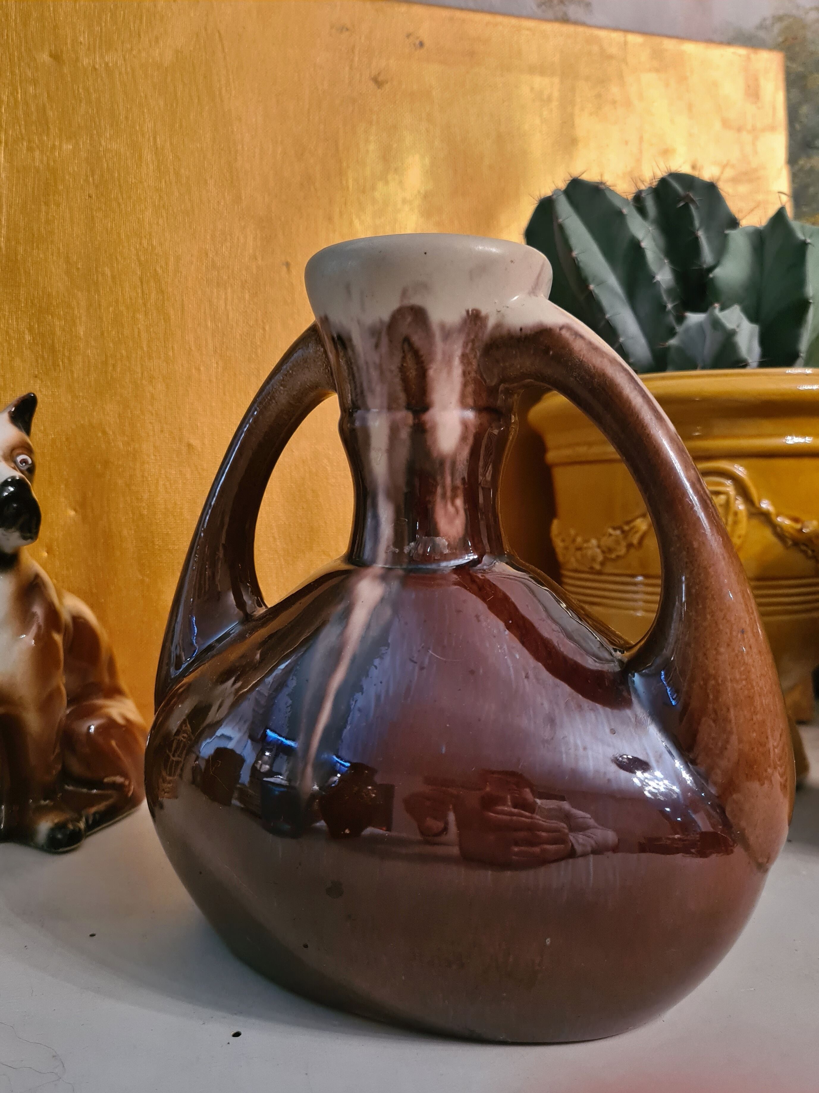 Ceramic vase amphora gustave de bruyn lille fives art new model 1498