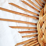 Rattan sun mirror 1960 - 50x50cm