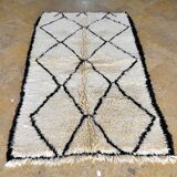 Berber carpet Beni Ouarain white 230 x 140 cm