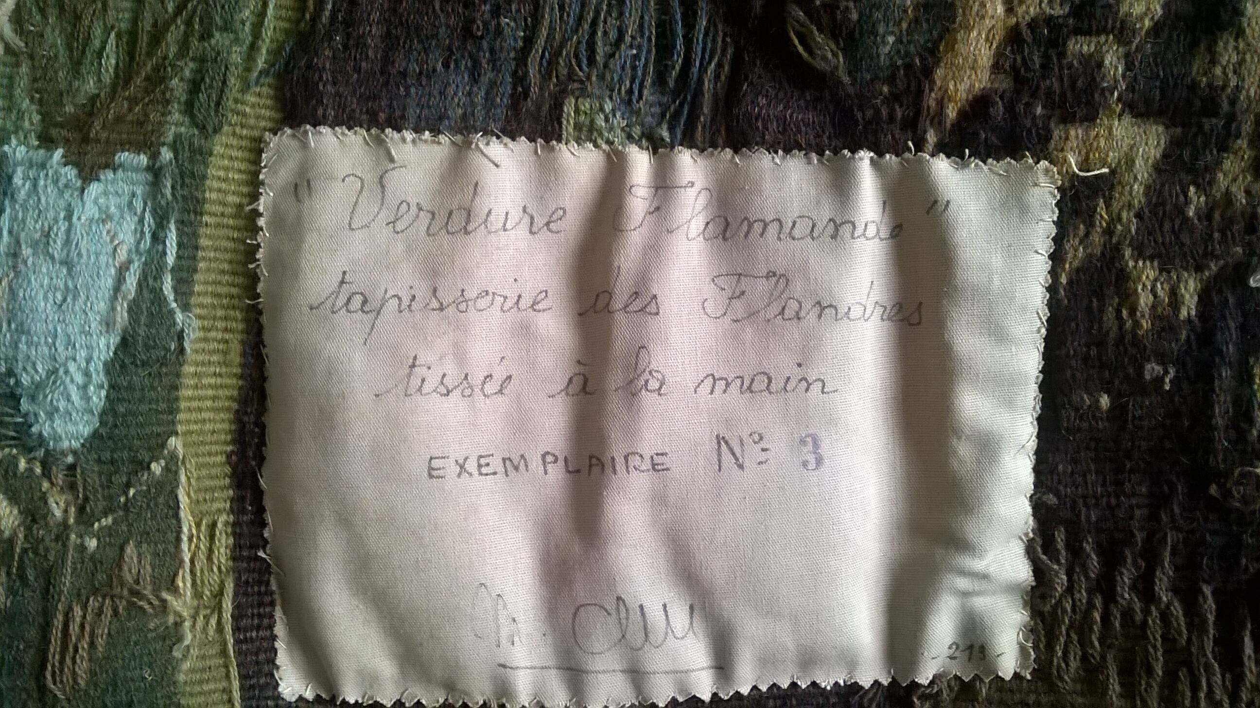 Tapisserie de laine "Verdure Flamande" de la manufacture Robert Four