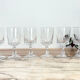 6 white wine glasses, Arques crystal, Louvre model