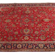 Tapis persan vintage tabriz en laine rouge 290x340cm