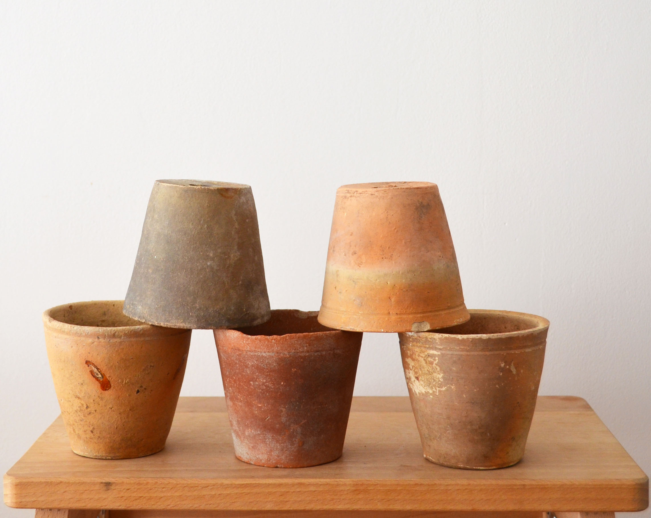 10 terracotta seedling pots