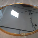 Large golden round mirror 70cm