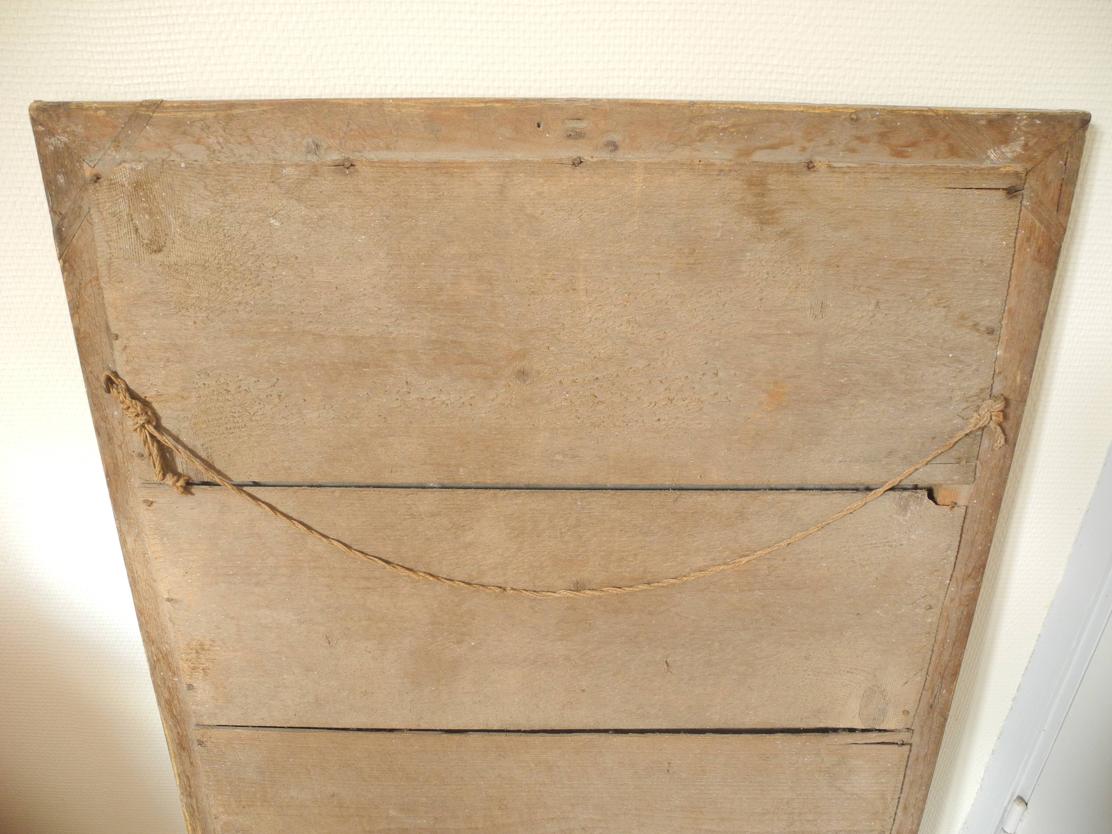 antique mercury mirror with gilded wood and stucco from the 19th century