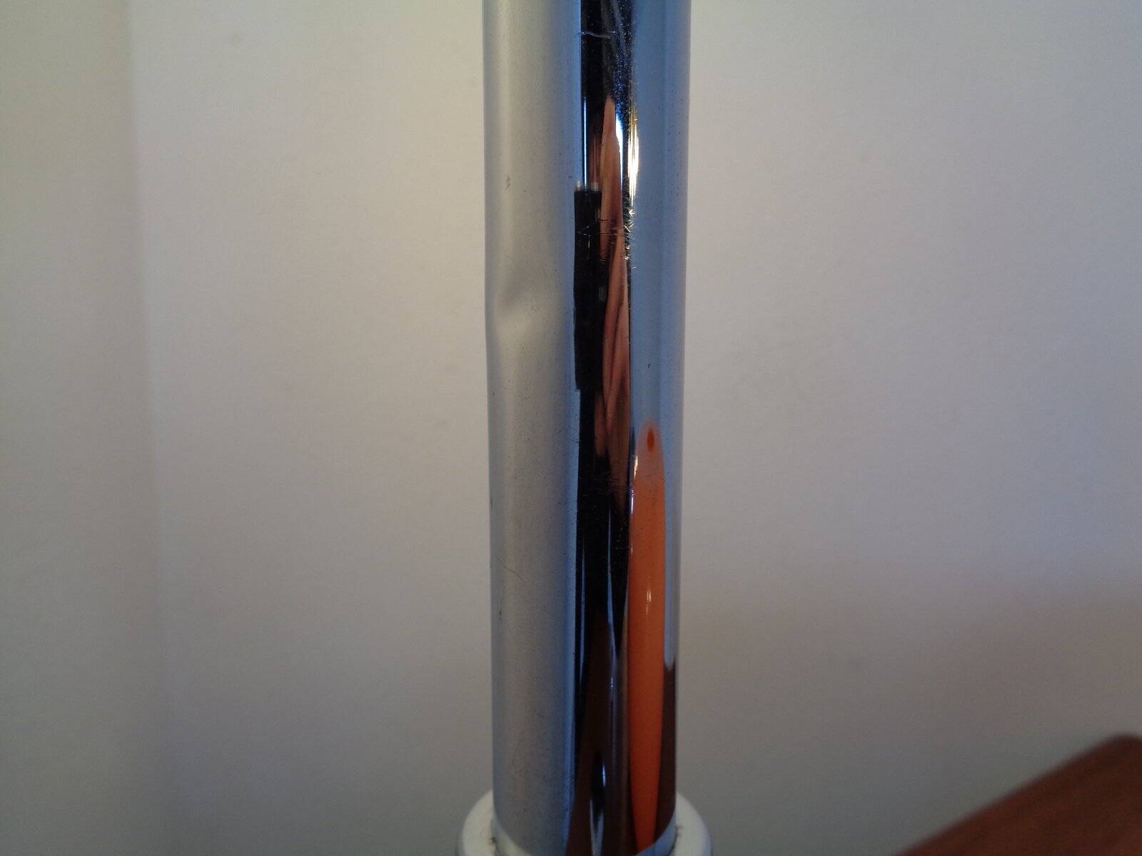 Italian orange plastic and chrome table lamp, 1960s