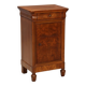 Antique walnut and walnut burl bedside table, Italy, 19th century.
