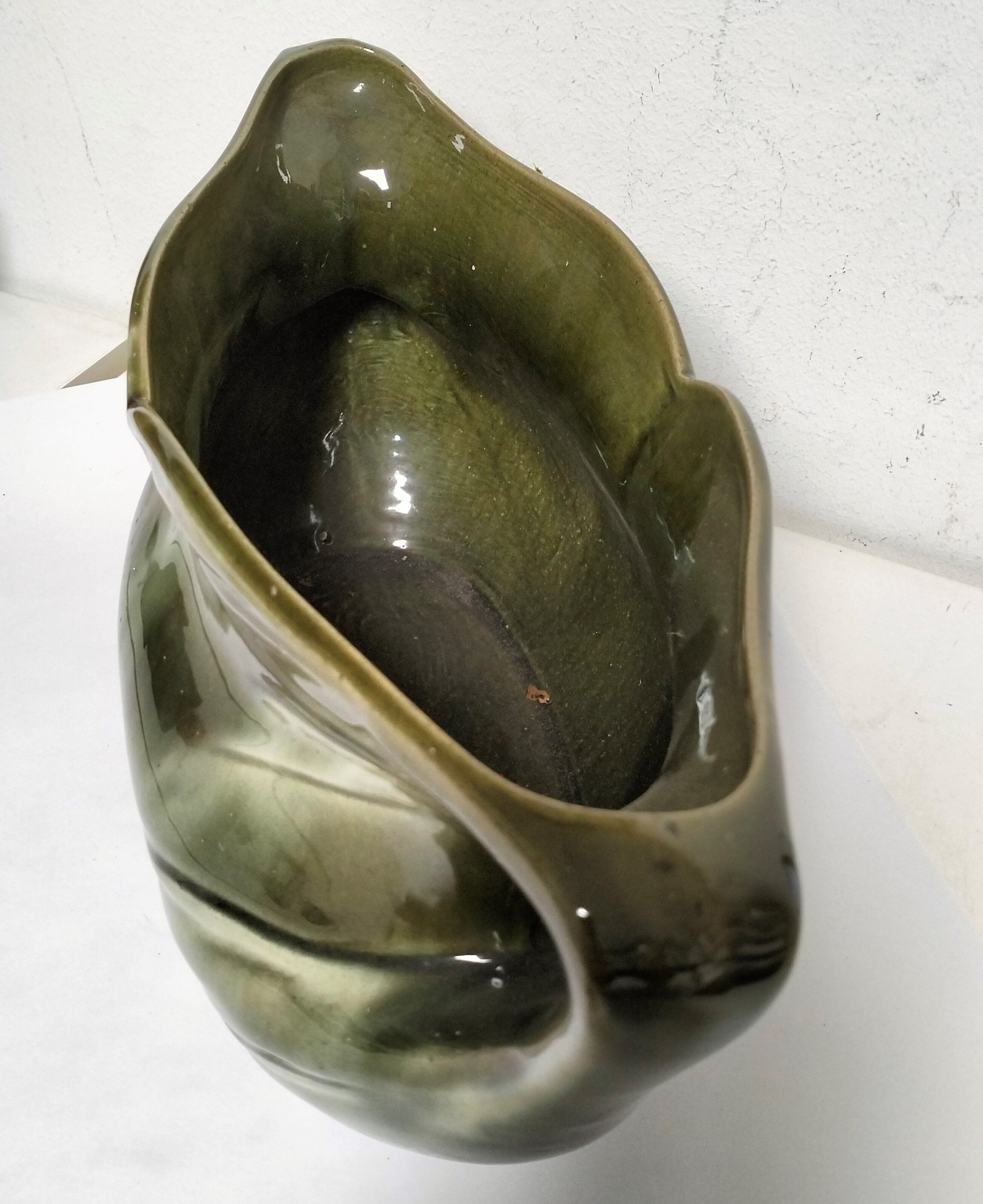 Old art nouveau earthenware planter