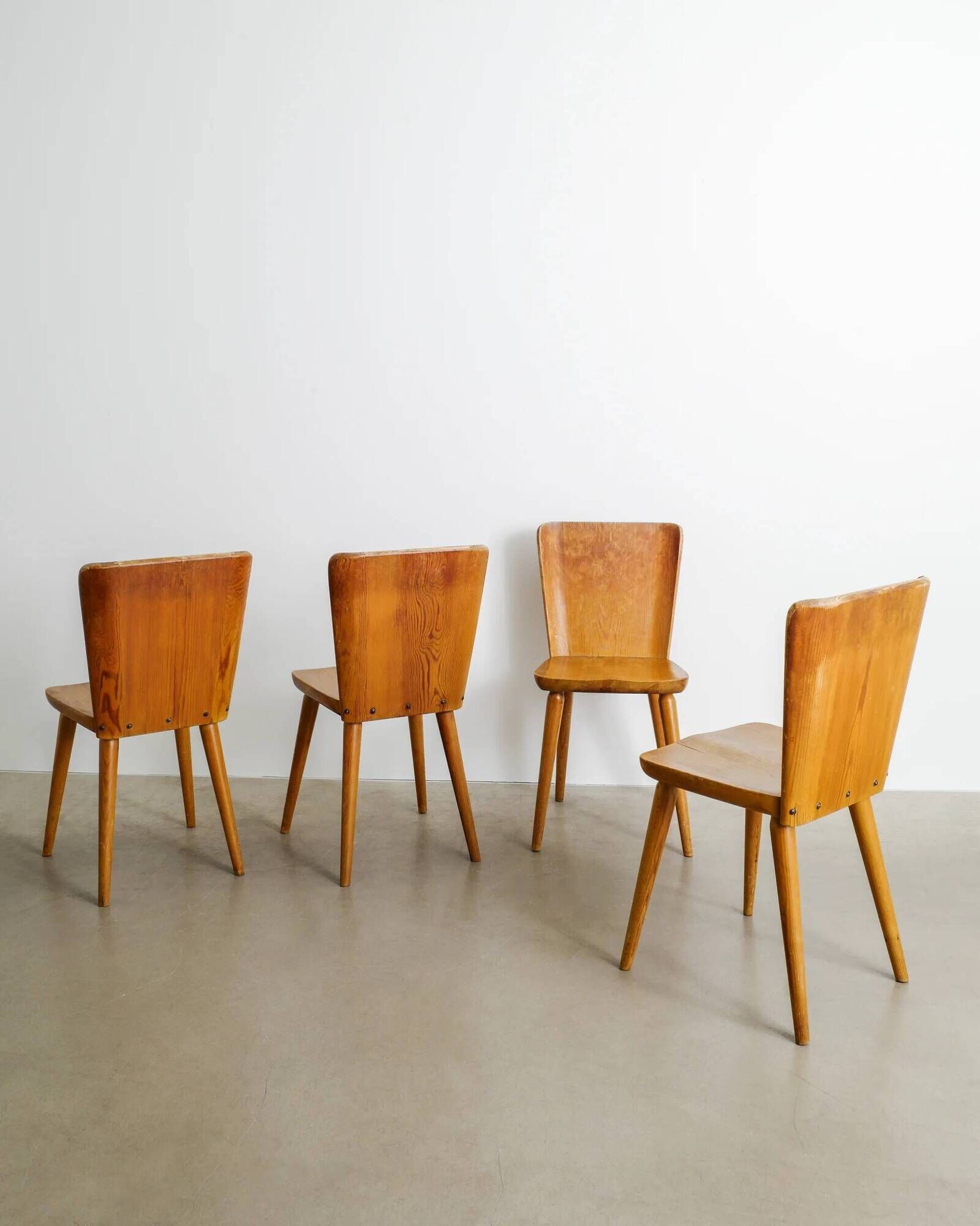 SWEDISH DINING CHAIRS IN PINE BY GÖRAN MALMVALL, 1940s