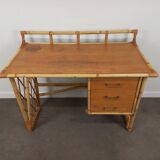 Desk and its rattan chair