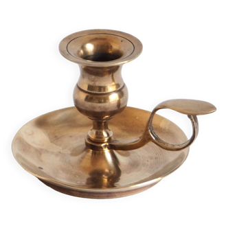 Brass candle holder with cup and handle