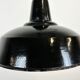 Industrial Black Enamel Factory Lamp with Cast Iron Top, 1950s
