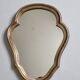 Miroir ancien chantourné en bois doré patiné avec glace d’origine 40x32 cm