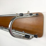 Retro coat rack with chrome and teak