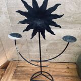 Chandelier soleil en fer forgé 1970