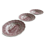 Set of three pink soup plates Fontebasso Made in Italy