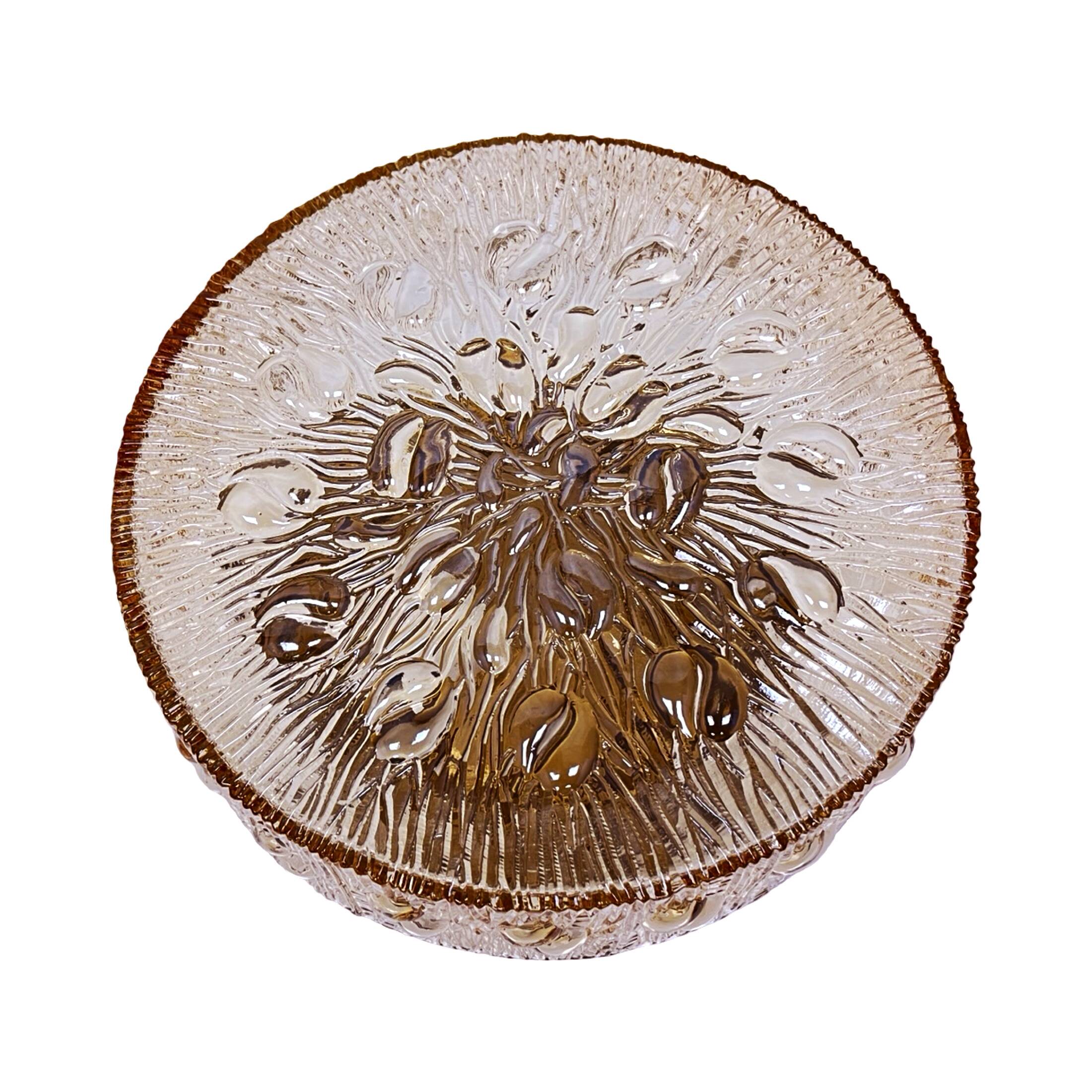 Amber Ceiling Lamp Helena Tynell Glashütte Limburg Germany 1960s