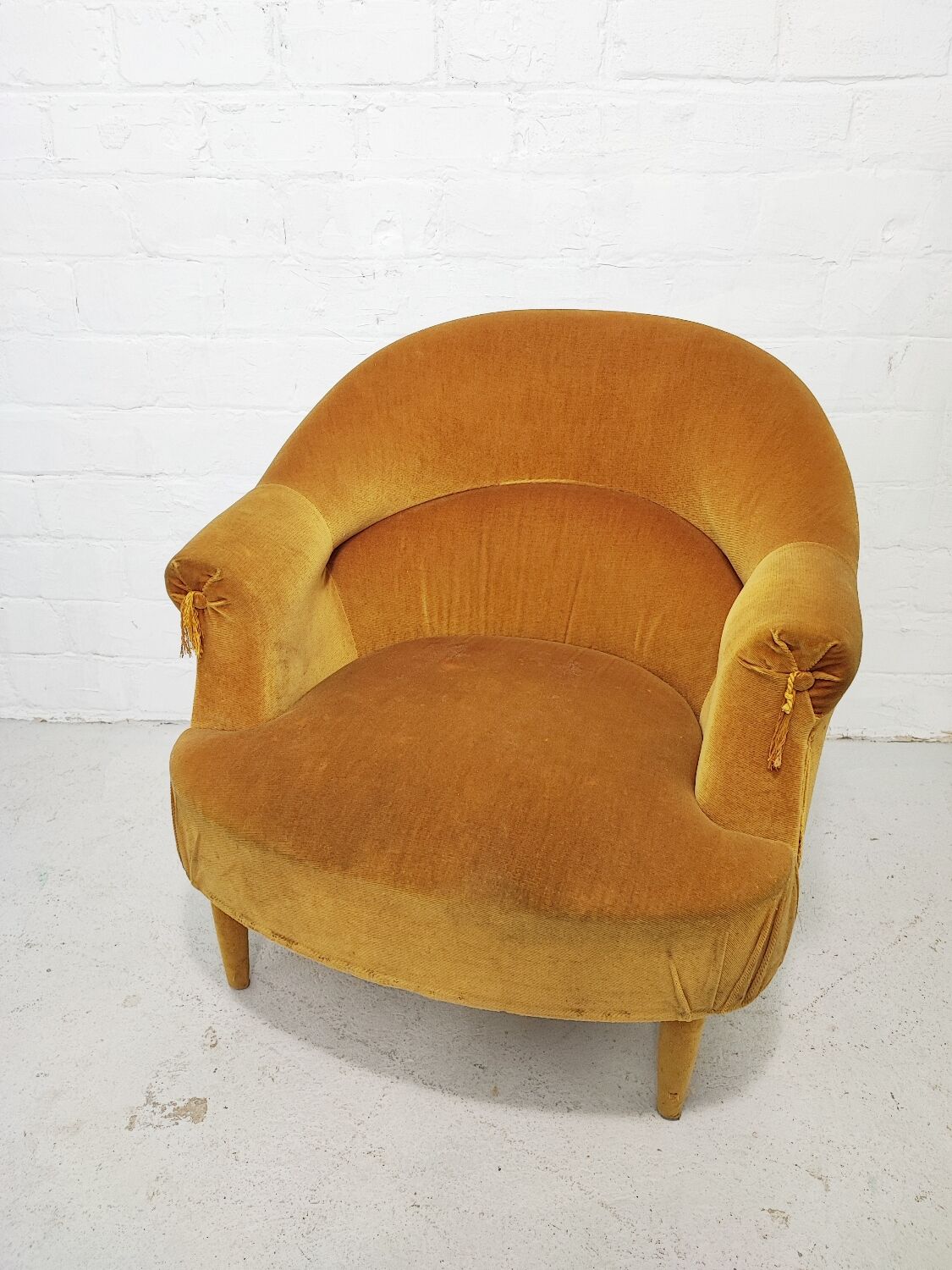 Mustard yellow toad armchair