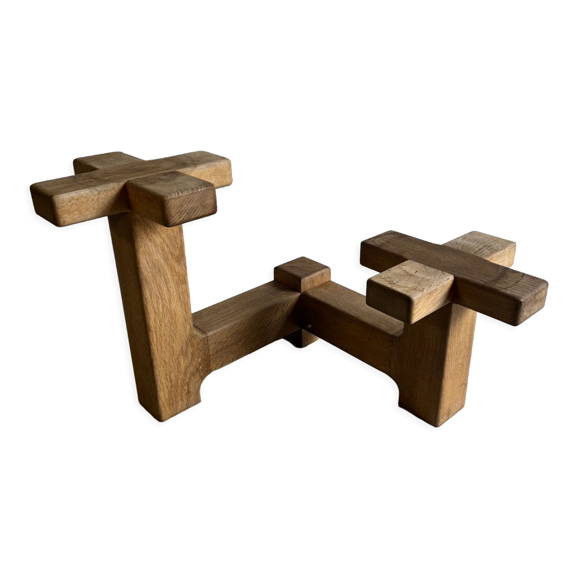 Display and plant holder in solid oak by Guillerme and Chambron for Votre Maison