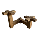 Display and plant holder in solid oak by Guillerme and Chambron for Votre Maison