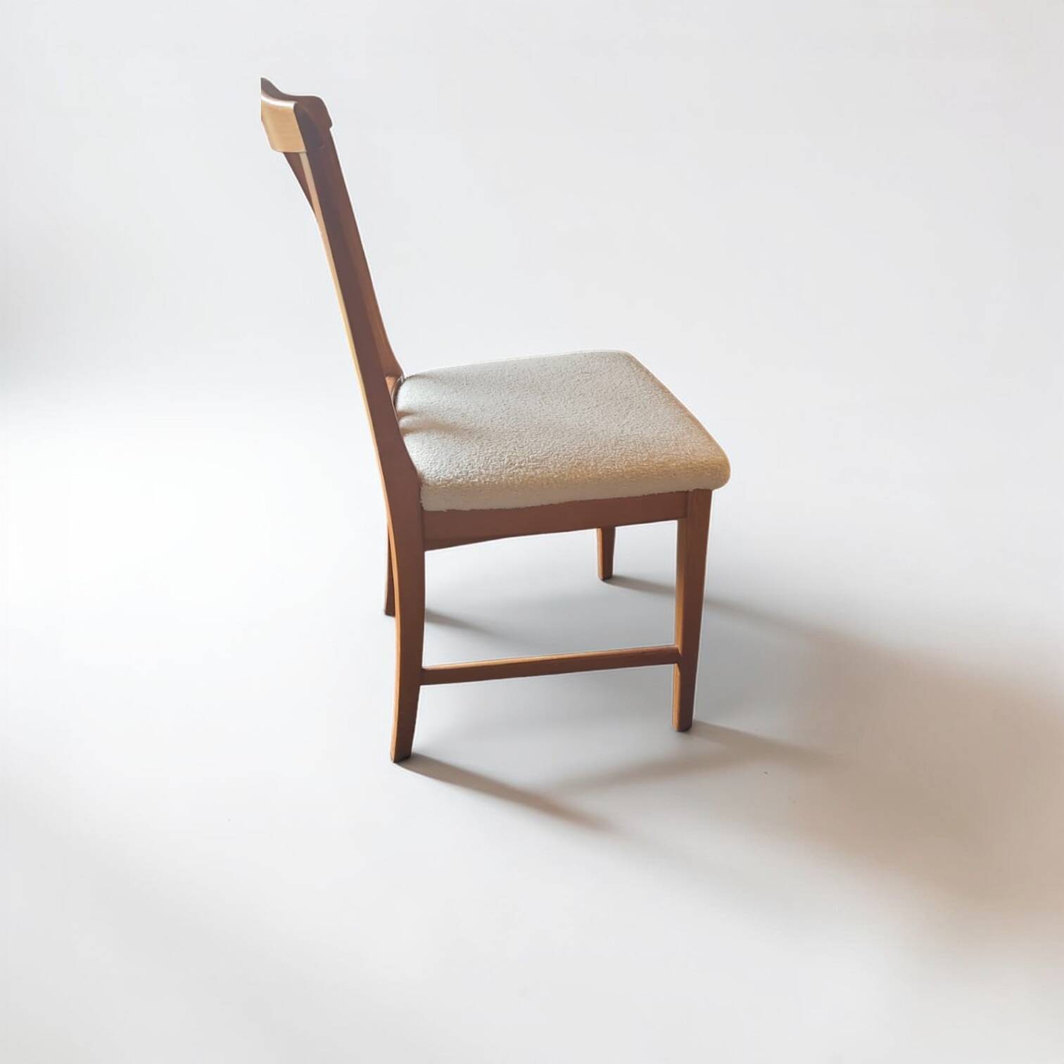Vintage chair imitation white sheepskin suede 1960
