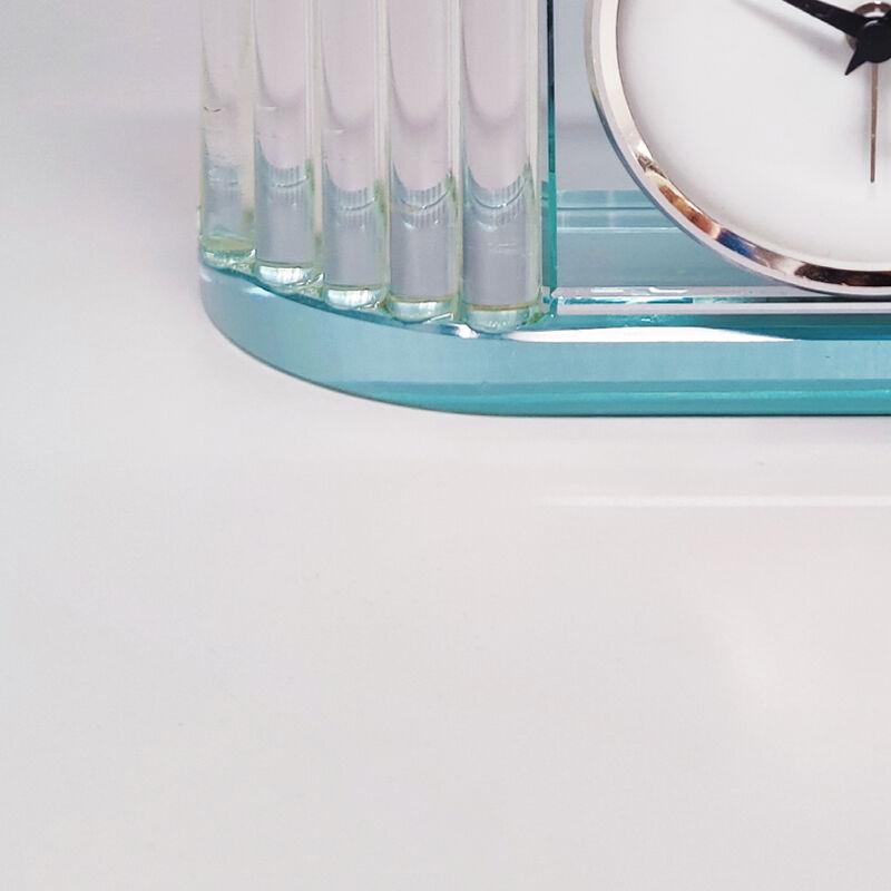 Table Clock by Omodomo in Crystal. Made in Italy1970