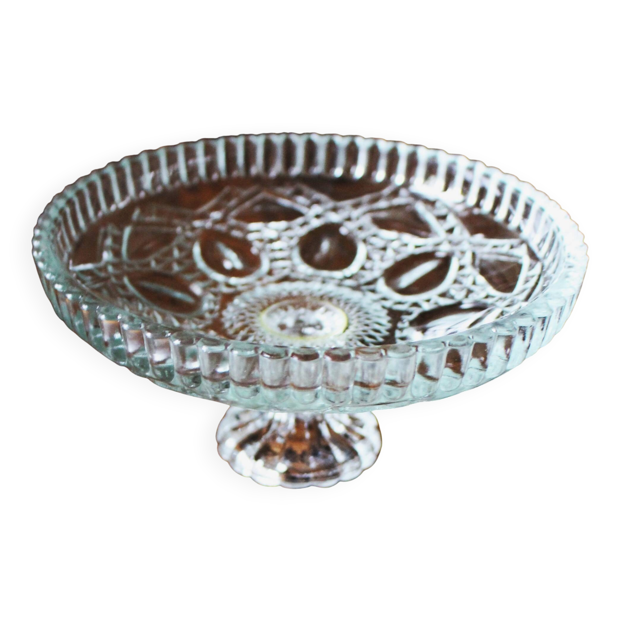 Coupelle sur Pied Verre ciselé transparent
