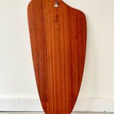 Vintage triangular wall mirror teak frame