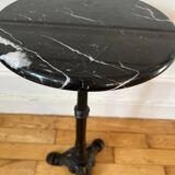Vintage black marble bistro pedestal table