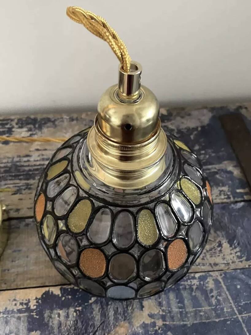 Vintage faceted pendant light