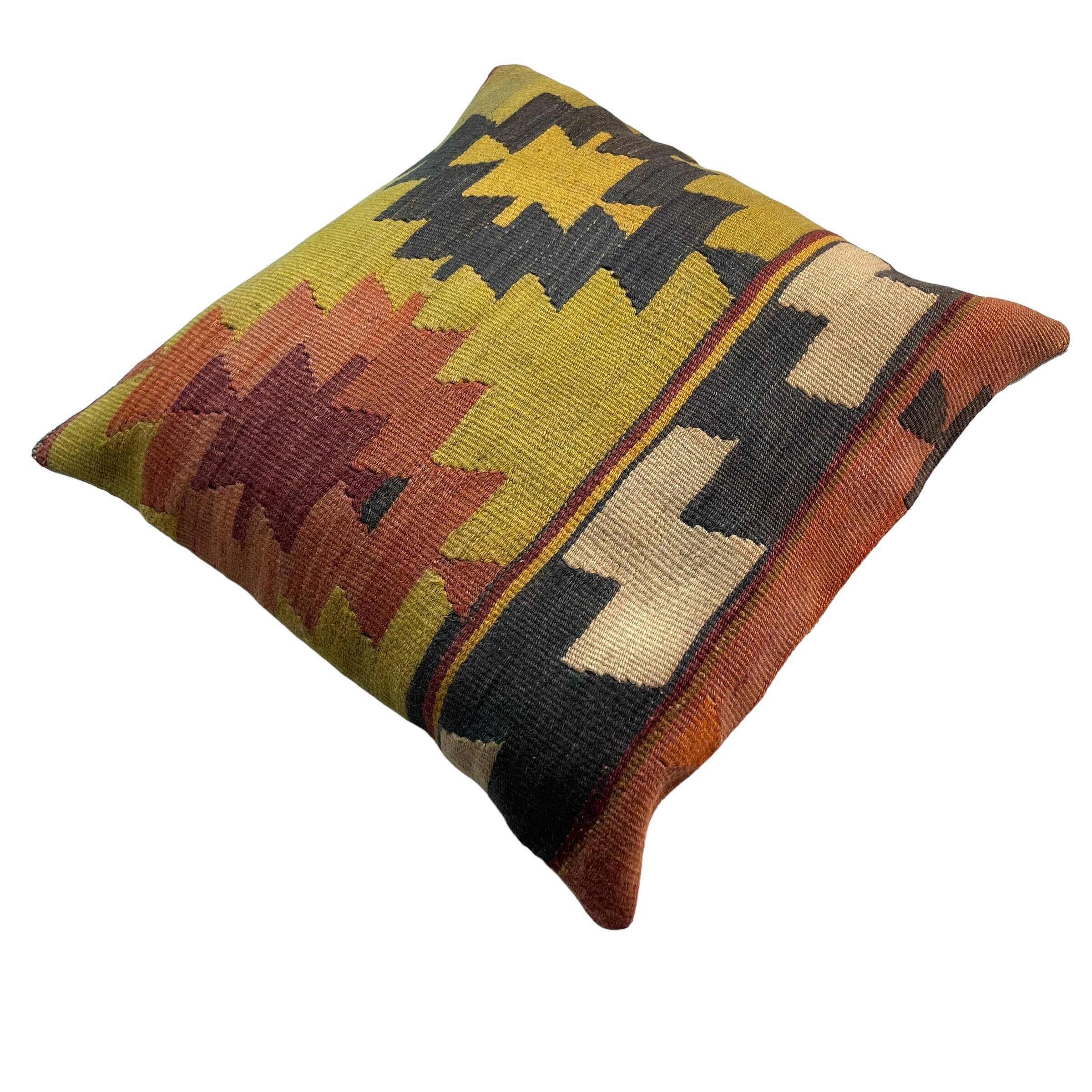 Housse de coussin kilim turque vintage, 55 x 55 cm