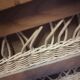 Children's wicker wooden wardrobe, 1960-70 vintage