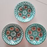 3 petites assiettes creuses, Céramiques Robert Picault (1919-2000), Vallauris