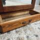 Old hanging cupboard medicine cabinet with mirror and drawer