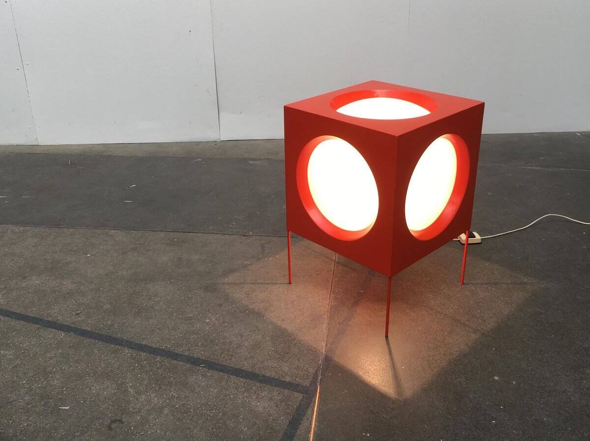 Cube Floor Lamp T-267 Swiss Space Age by Carl Moor for BAG Turgi, 1960s