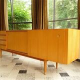 Sideboard in cherrywood with sliding doors from Wilhelm Renz, Germany 1960s