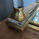 Designer coffee table in plexiglass and brass from the 70s DLG Maison Charles