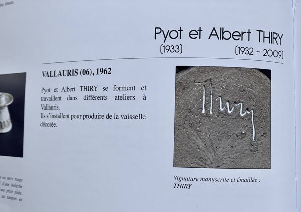 Service de 8 verres grès pyrite vintage 1960 d'Albert THIRY (Vallauris)