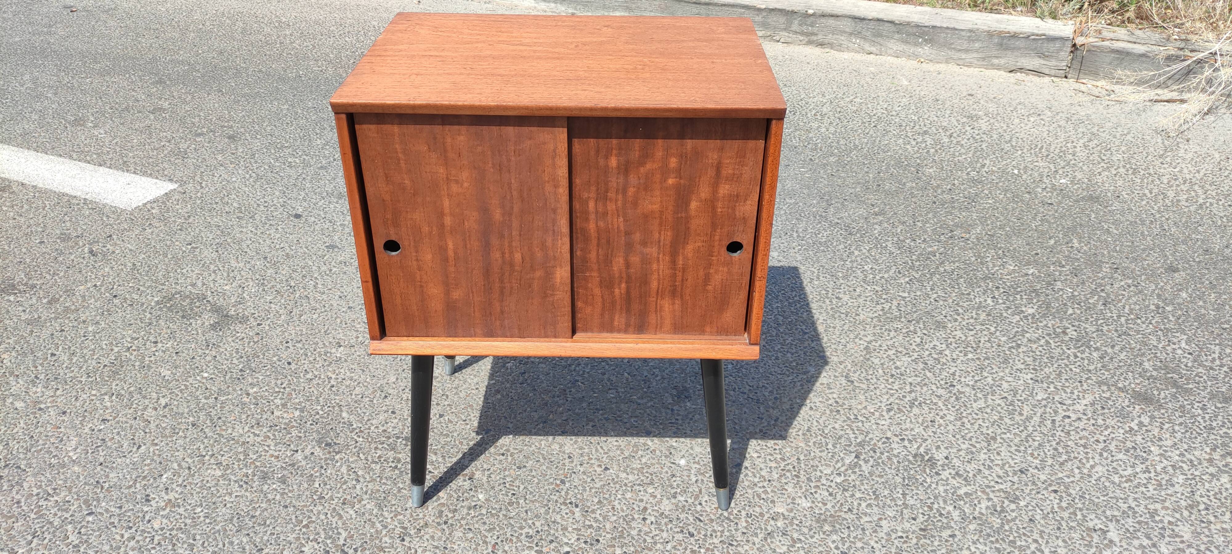 Vinyl storage cabinet double sliding door