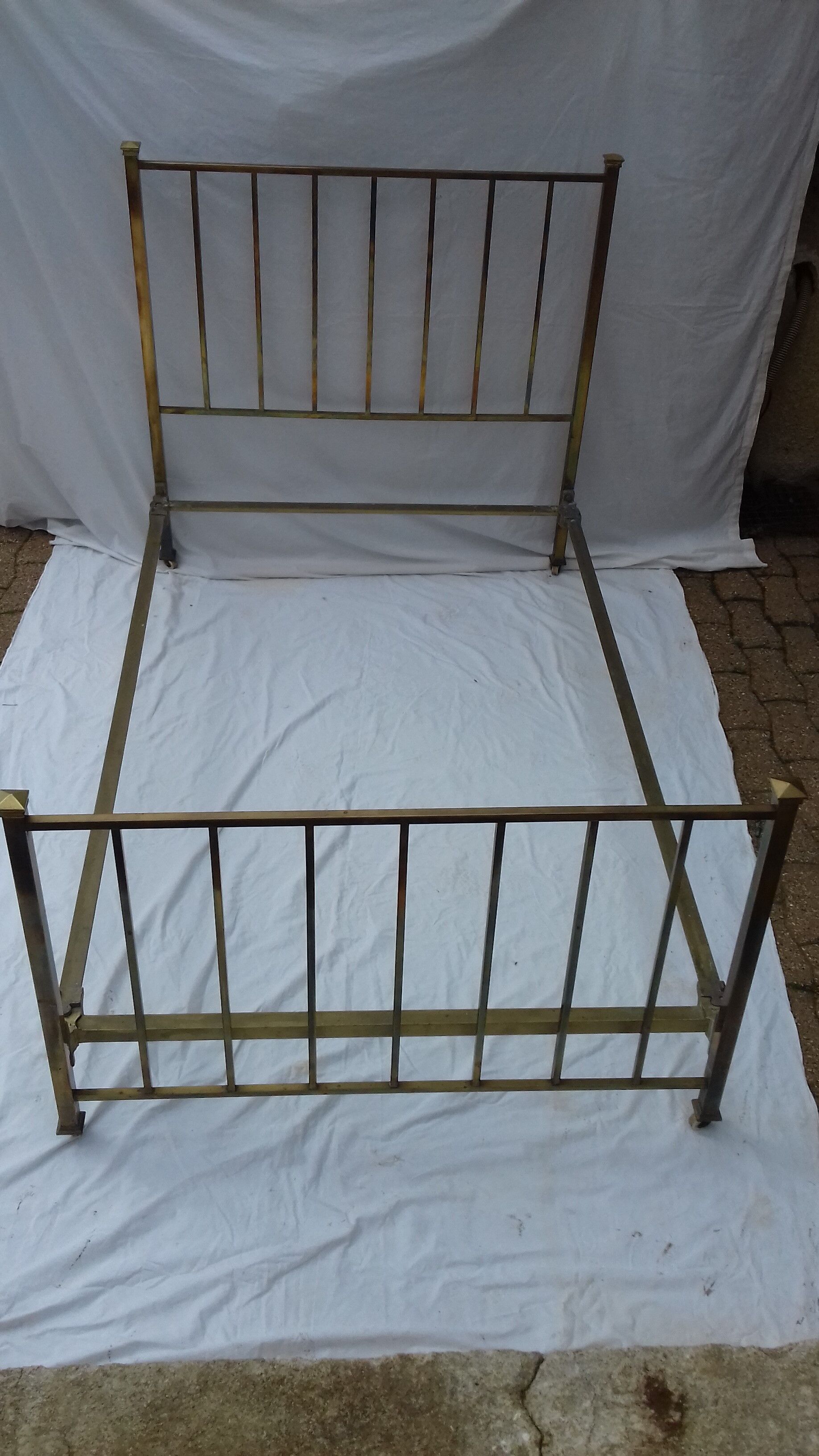Golden metal bed