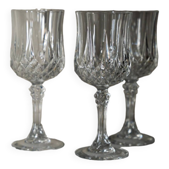 Set of 3 wine glasses - Cristal d'Arques "Longchamps"