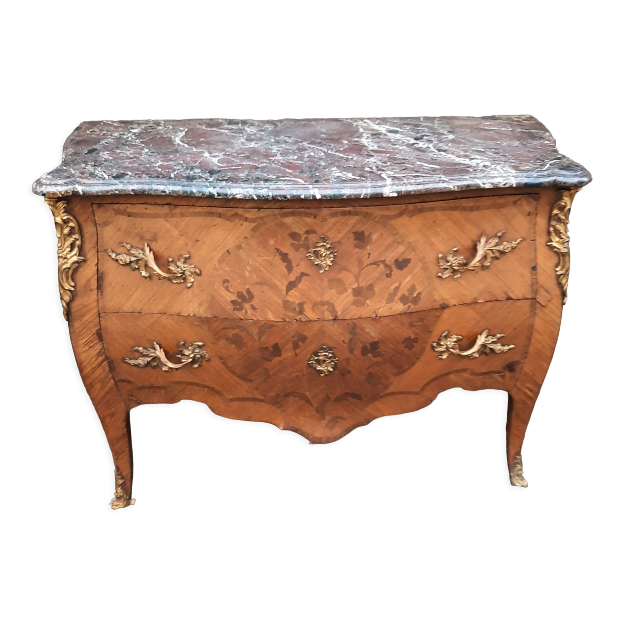 Louis XV style chest of drawers stamped "Gouffe"